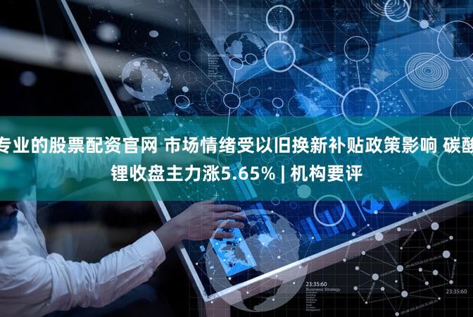 专业的股票配资官网 市场情绪受以旧换新补贴政策影响 碳酸锂收盘主力涨5.65% | 机构要评