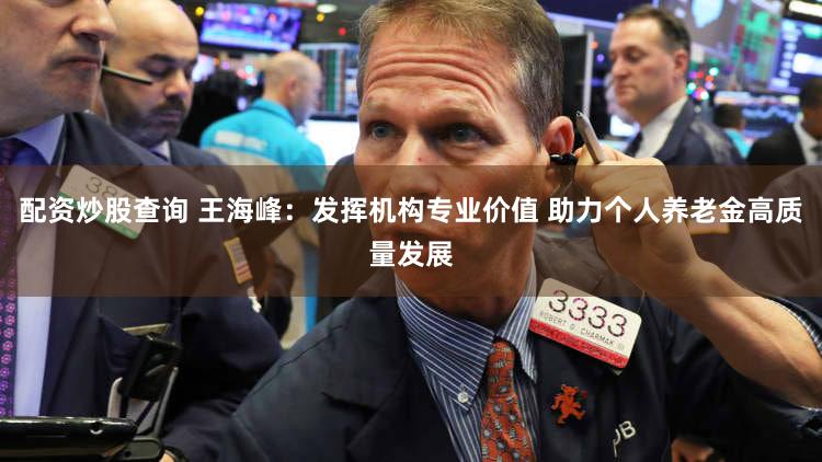 配资炒股查询 王海峰:发挥机构专业价值 助力个人养老金高质量发展