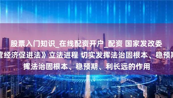 股票入门知识_在线配资开户_配资 国家发改委：加快推进《民营经济促进法》立法进程 切实发挥法治固根本、稳预期、利长远的作用