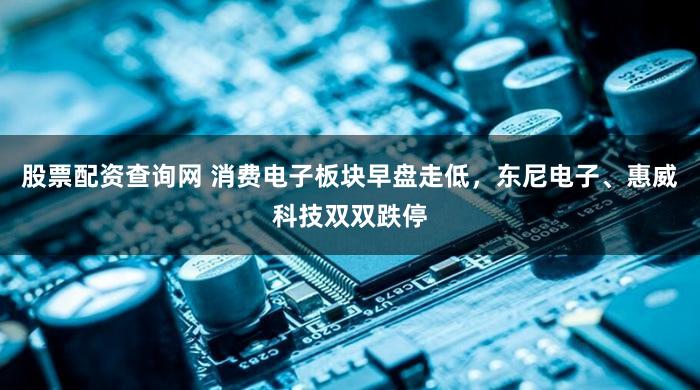 股票配资查询网 消费电子板块早盘走低，东尼电子、惠威科技双双跌停